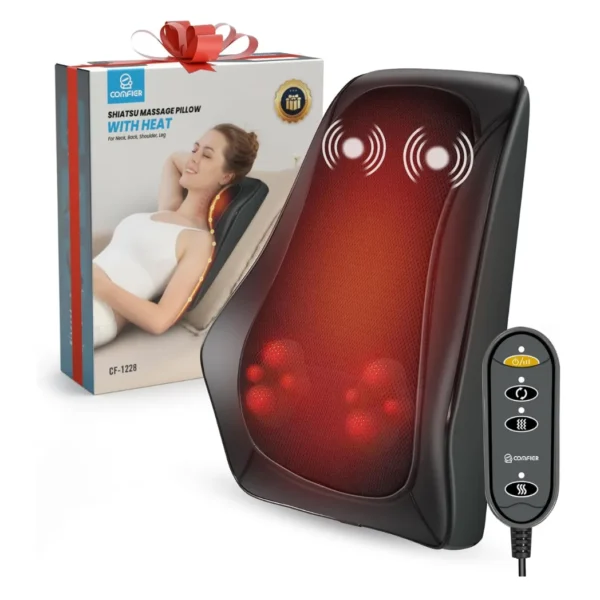 COMFIER Massage Pillow With Heat Shiatsu Neck, Shoulder & Back Massager with Heat - as2